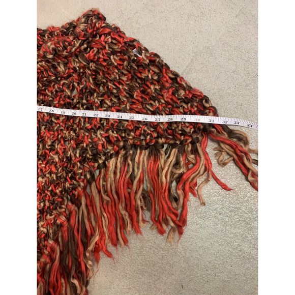 Lpogee Worldover Poncho Womens Small Multicolor Open Chunky Knit Festival Poncho - Picture 10 of 11